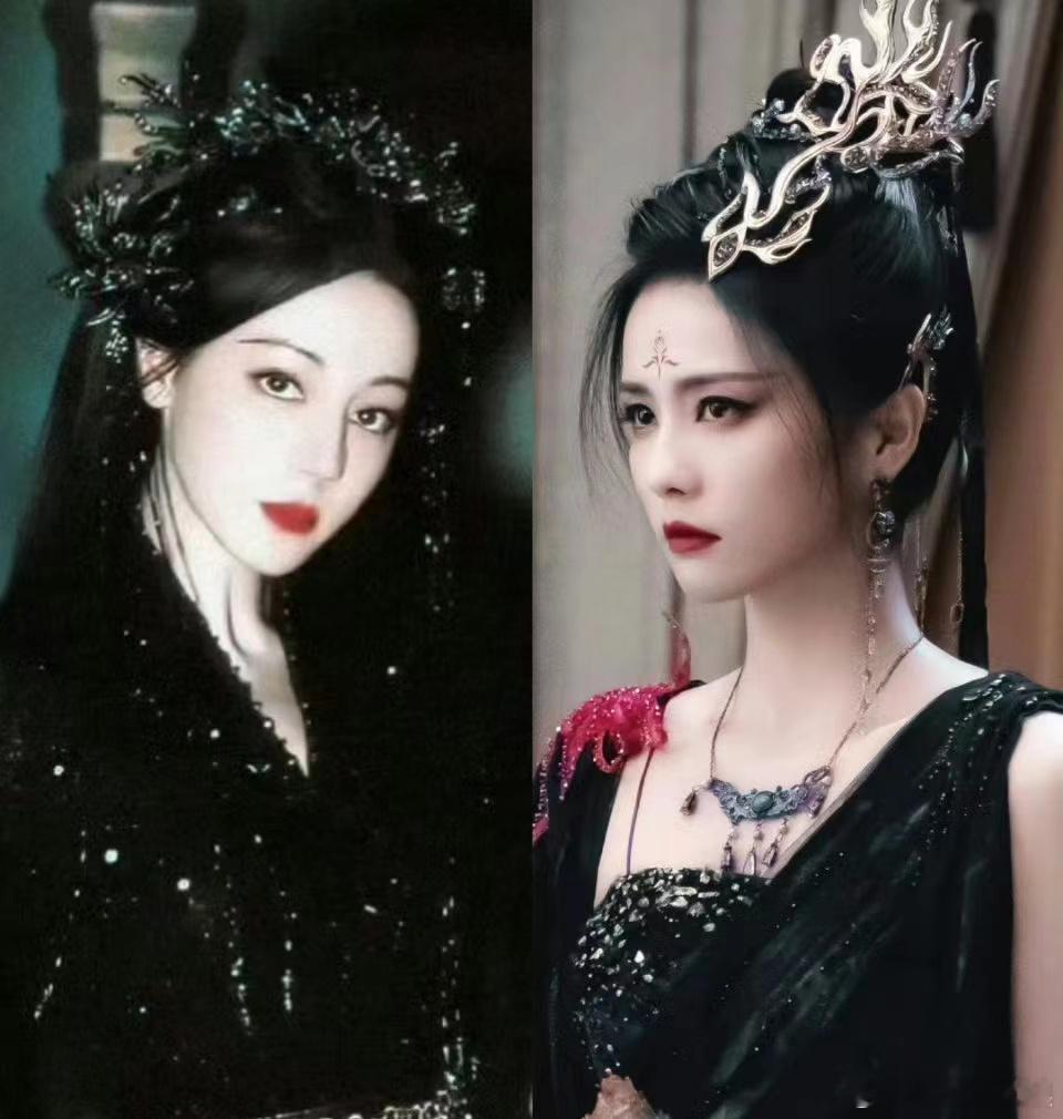 迪丽热巴的黑色系古装确实没有白鹿的更有感觉 ​​​