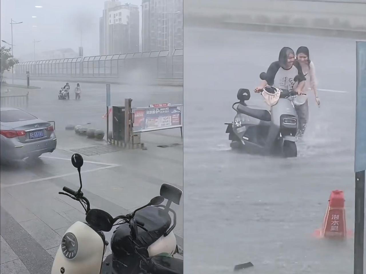 万万没想到！暴雨里浑身湿透的情侣，没上演半句埋怨，反而把狼狈变成了浪漫。男生
推