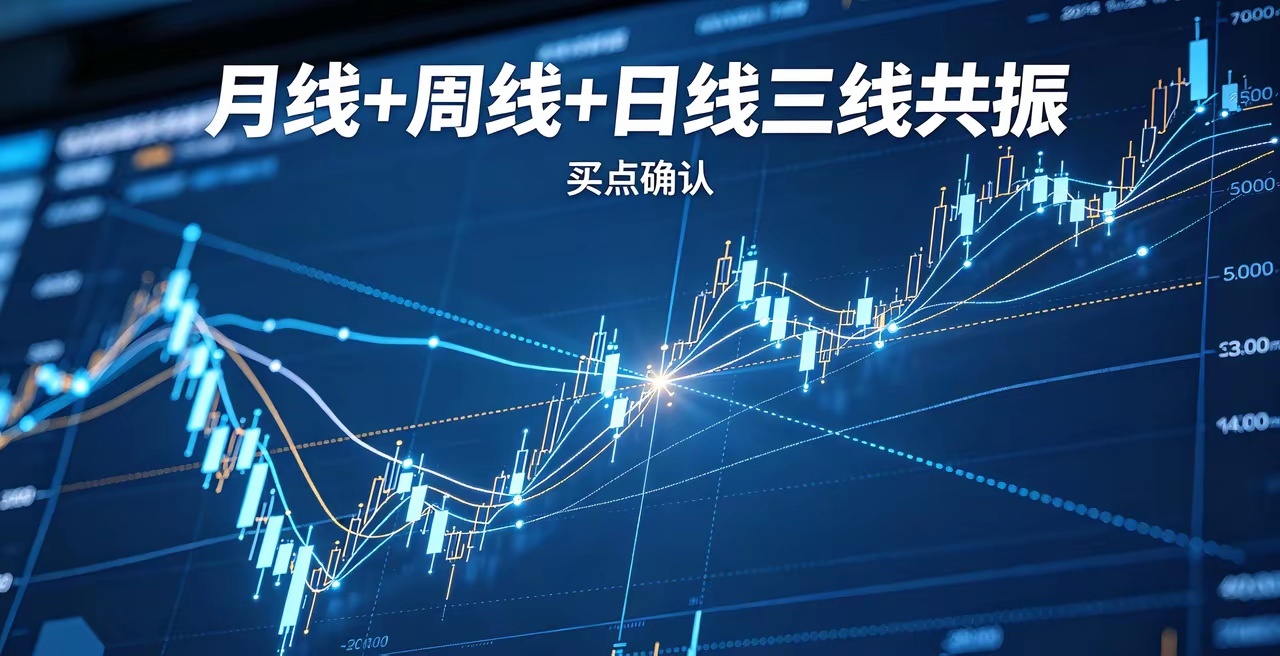 🔥92%翻倍牛股都靠它！月线+周线+日线三线共振，抓主升浪绝了是不是同样看均线