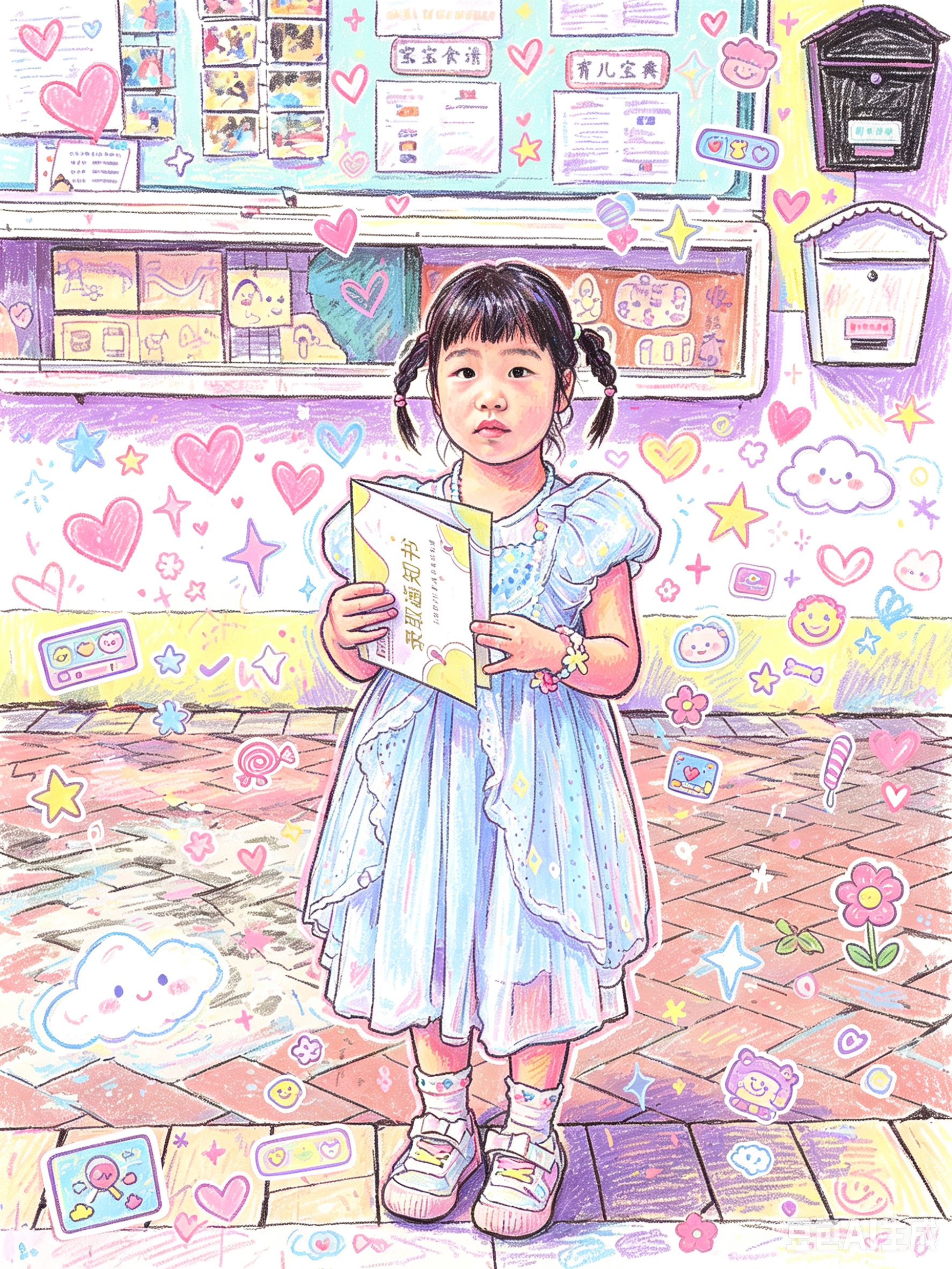 哟，小家伙长大了幼儿园录取通知书