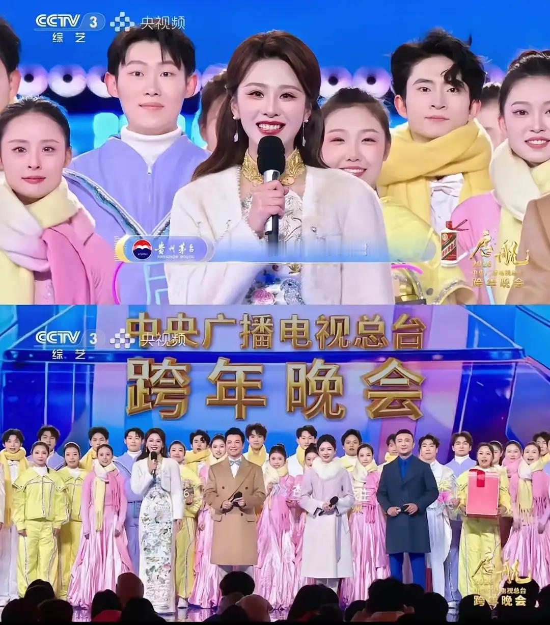 央视跨年晚会主持人和演员大多数都穿着很暖和，大衣，羽绒服一样可以很美丽。