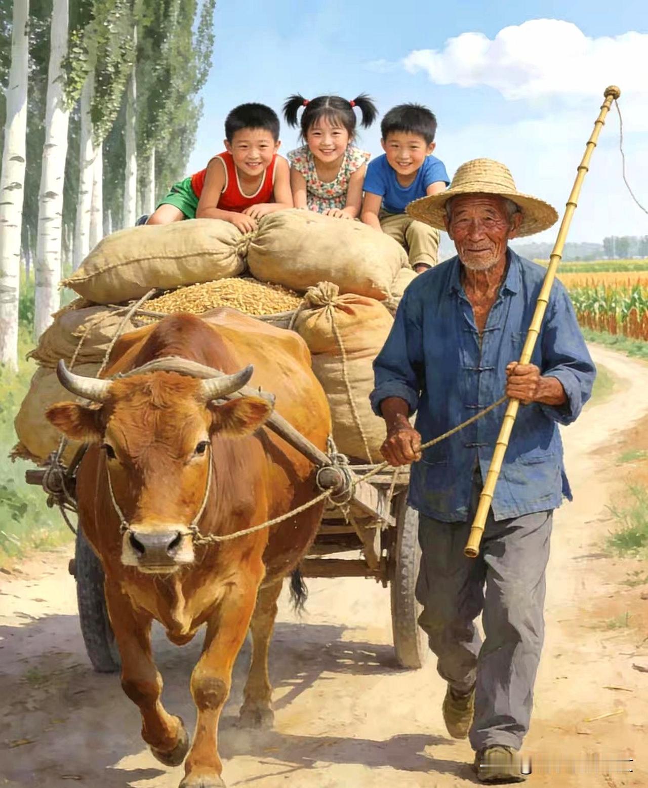 乡村记忆：人到了一定年纪就开始怀念过去的日子，小时候坐在牛车上还羡慕人家坐汽车的