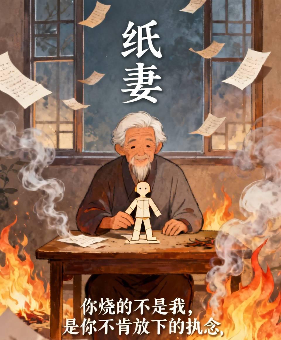 江湖怪谈•荒诞志274《纸妻》
老翁折纸为妻，日日对语。纸妻竟能缝衣煮饭，温婉如