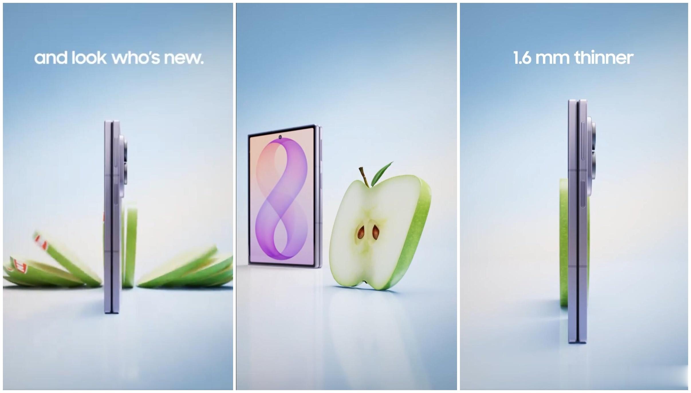 三星发布了Galaxy Z Fold8广告片，片中暗讽苹果iPhone Duo。