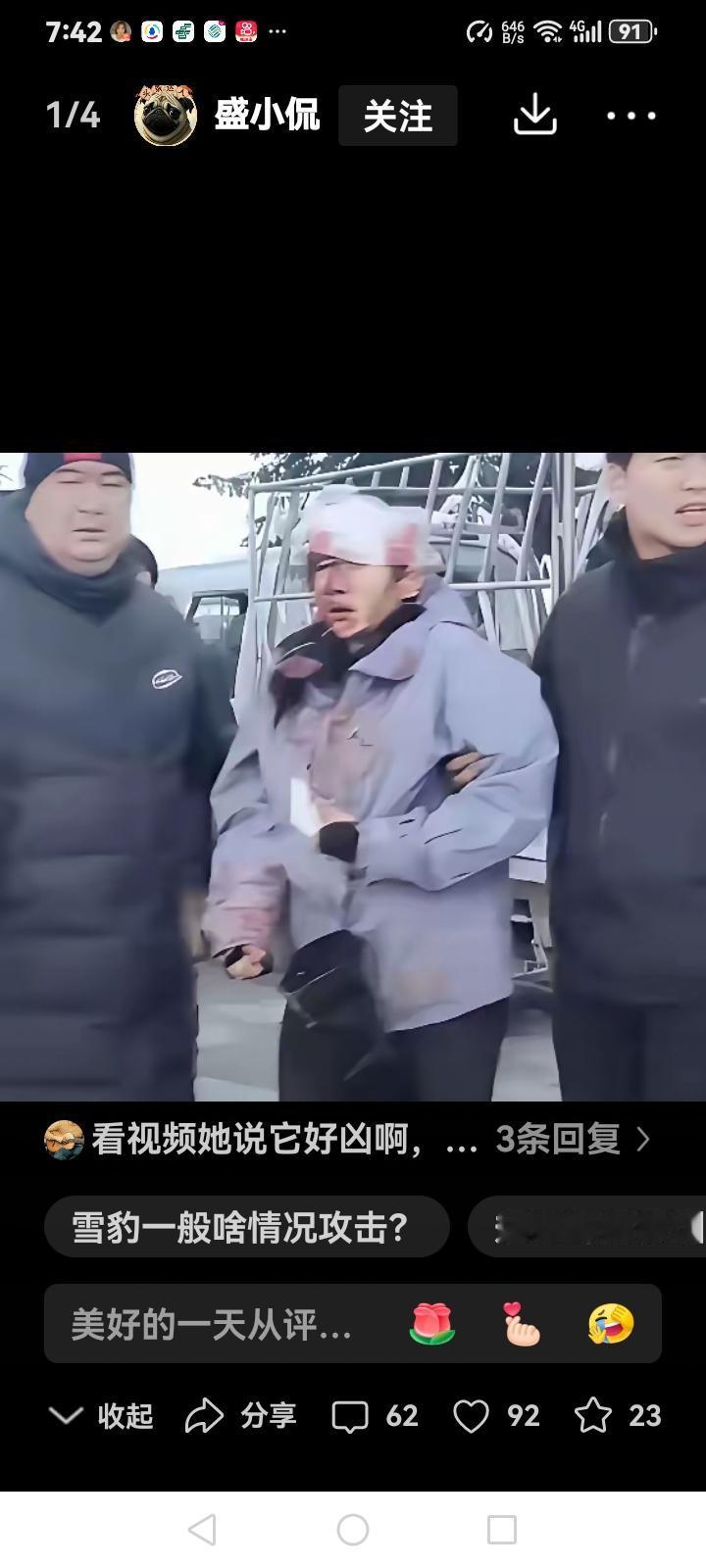 这个女子虽然受了点伤，可是这次经历可是能让她骄傲一辈子，我虽然没有吃熊心豹子胆，