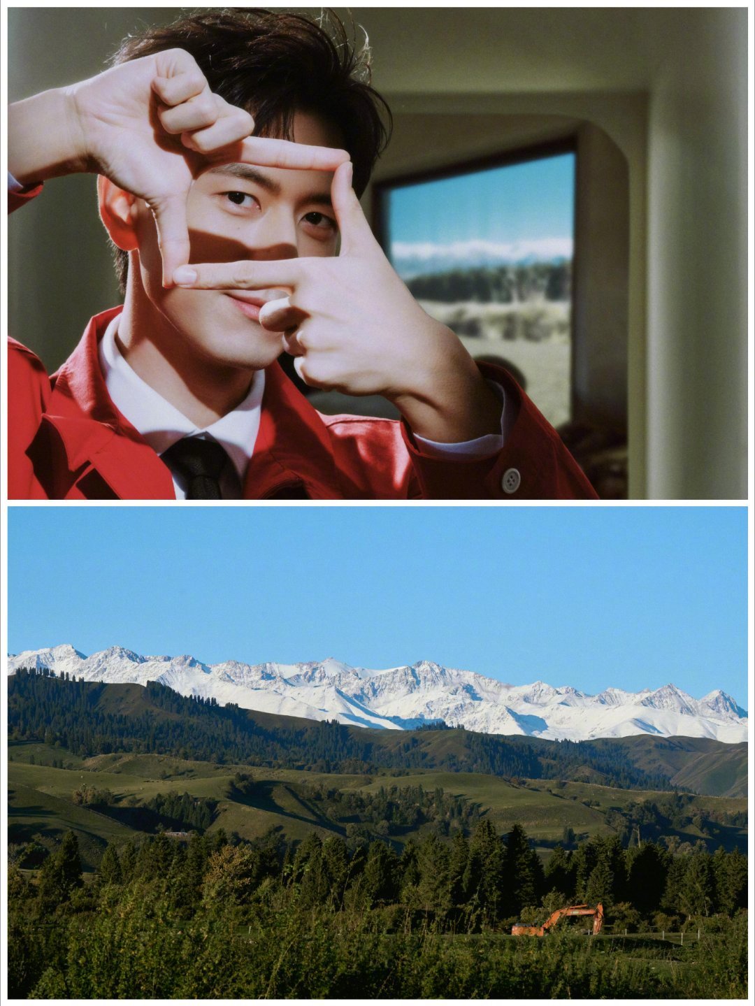 李现用自己的摄影作品做背景图 对李现的隐藏技能开发永远不够！网友发现他春晚工作室