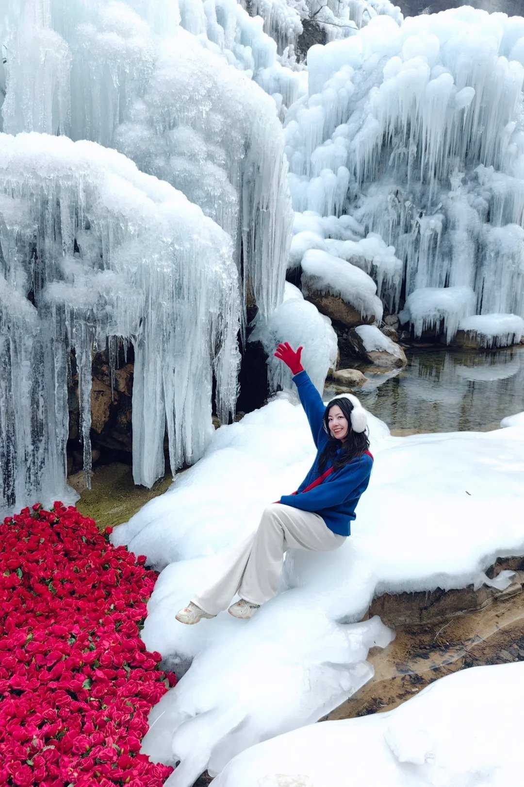 #阿山播天气#1月10日 云台山 晴 -5/6°C❄️❄️冰瀑才是真正的冬日限定