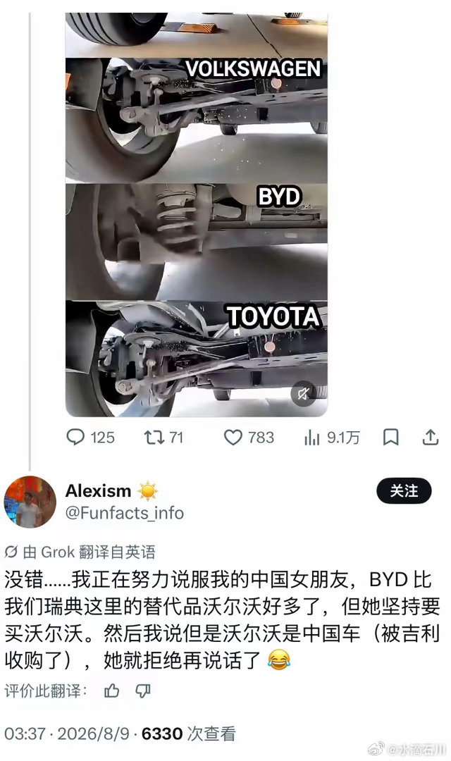 华东车讯  吉利汽车和沃尔沃汽车一个级别吗？吉利销售也只是说运用沃尔沃技术。 