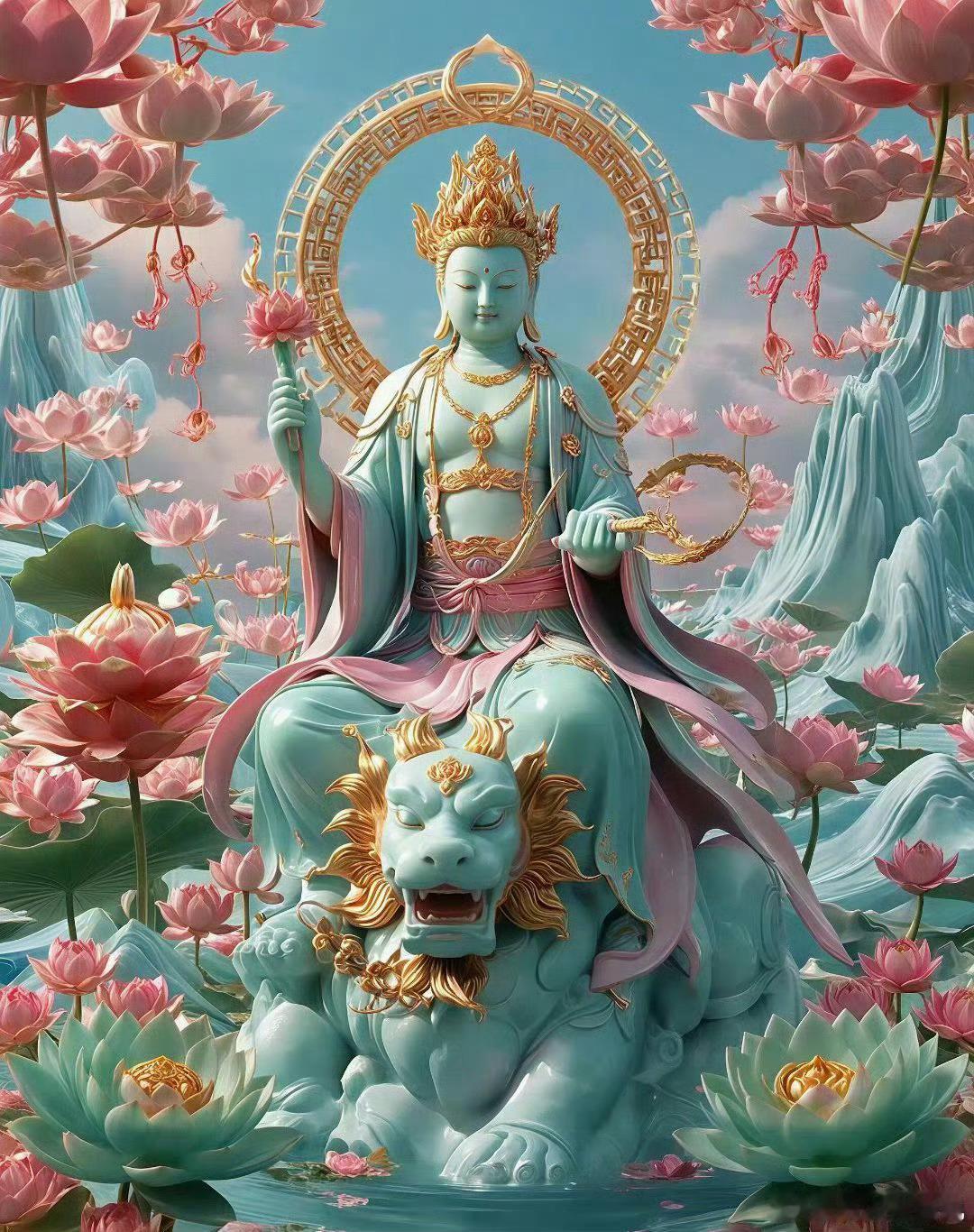 刷到文殊菩萨，别错过。真心许个愿吧，心诚则灵。 ！！！ ​​​