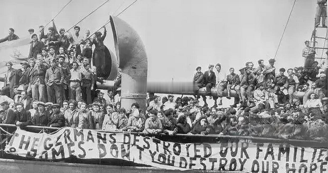 以色列定居者强占巴勒斯坦农民土地1947年，一艘名叫“出埃及号”的破旧难民船，晃