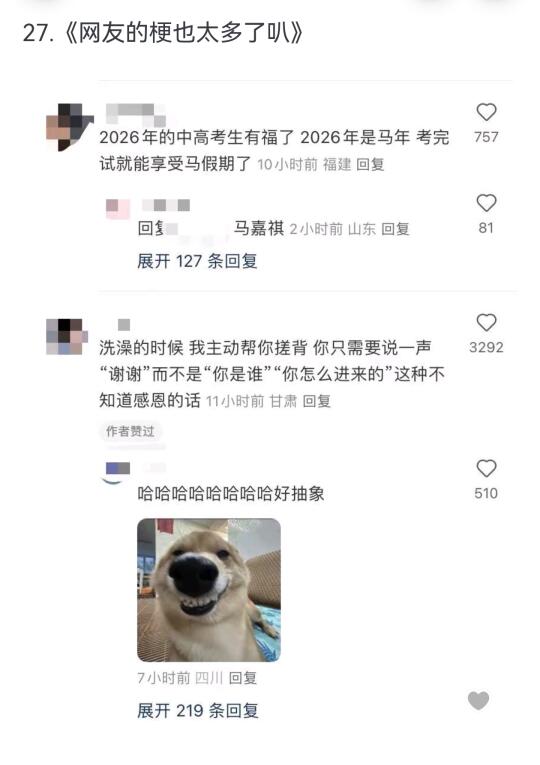 网友的梗也太多了吧哈哈