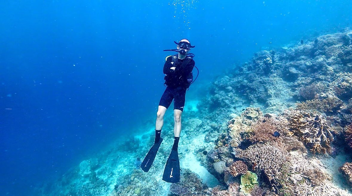 在海底🌊所有喧嚣都被隔绝只剩下呼吸器的气泡声🫧整个人都变得无比专注与平静那种