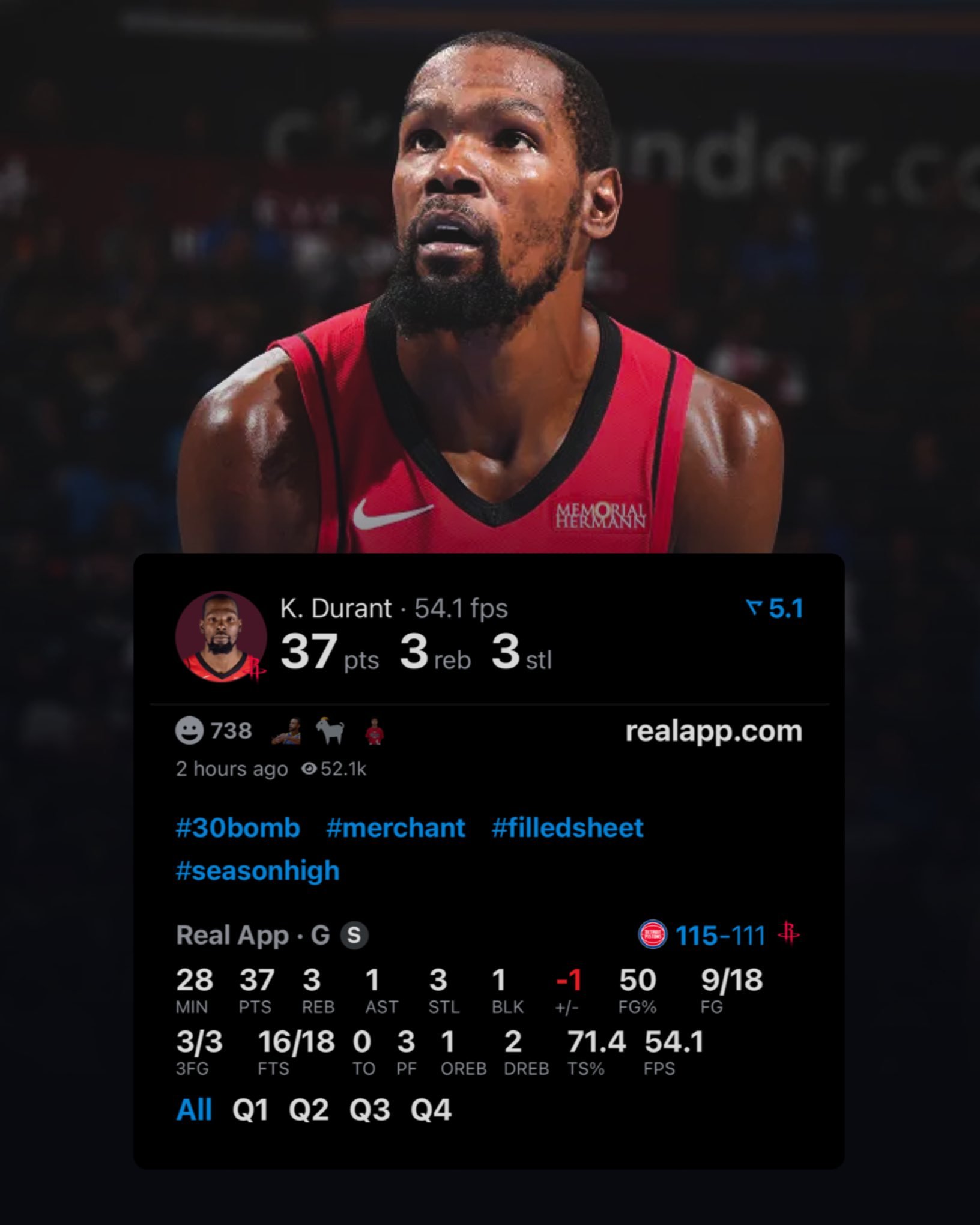 杜兰特又空砍了nba ​​​
