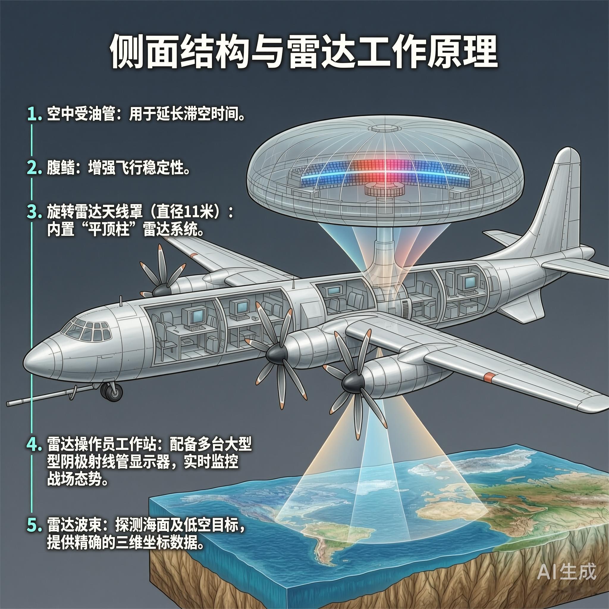 军事ai新视野 俄罗斯图-126“苔藓”预警机图-126预警机是图波列夫设计局研
