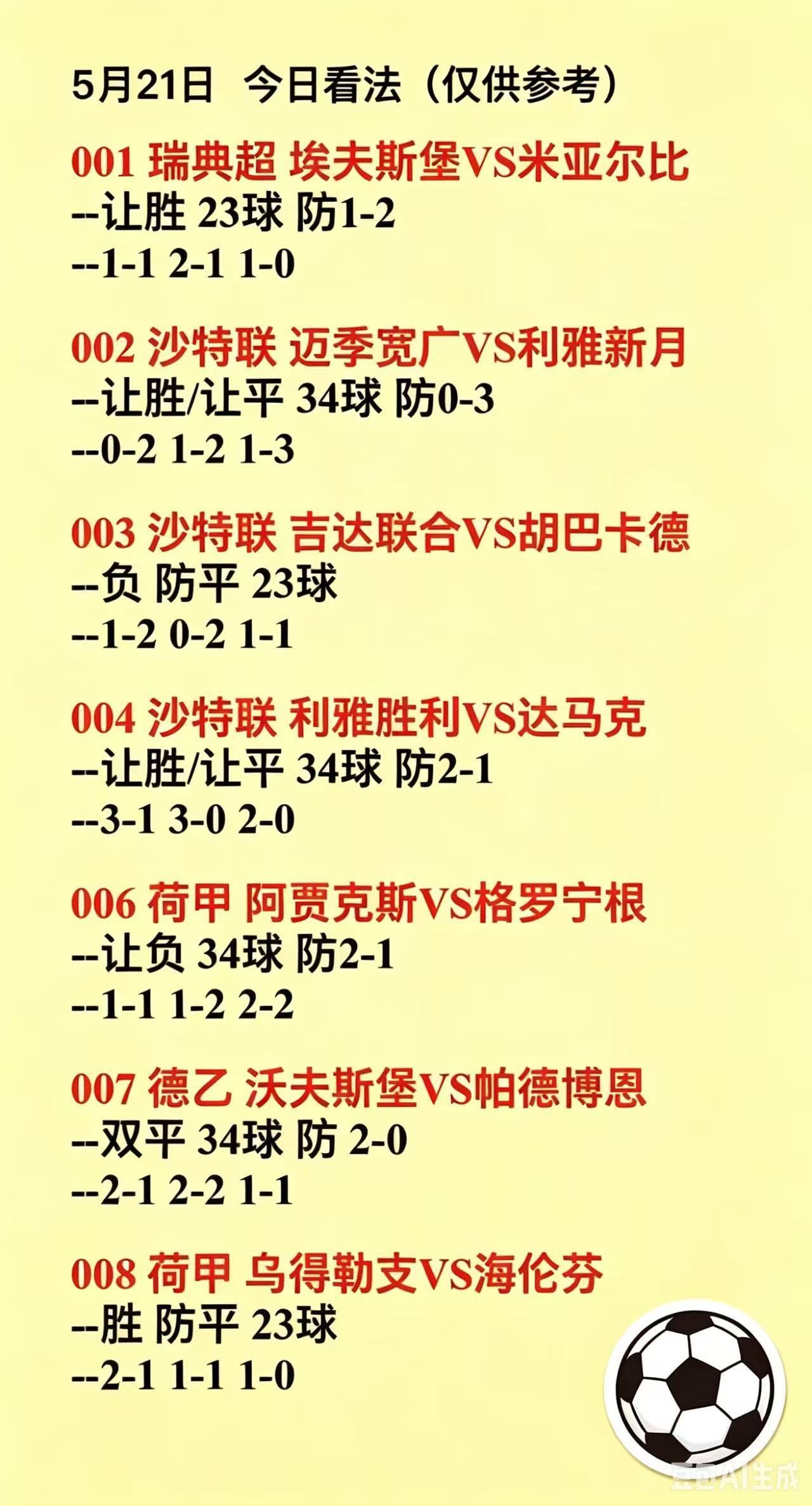 5.21 今日看法，仅供参考祝兄弟姐妹们一路长虹🌈🌈🌈沙特联今日足球利雅得