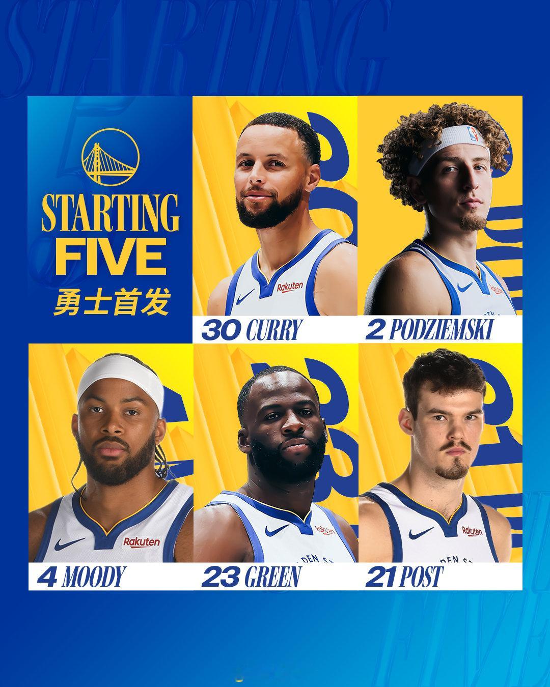 勇士今日首发：猛龙vs勇士勇士春节之夜