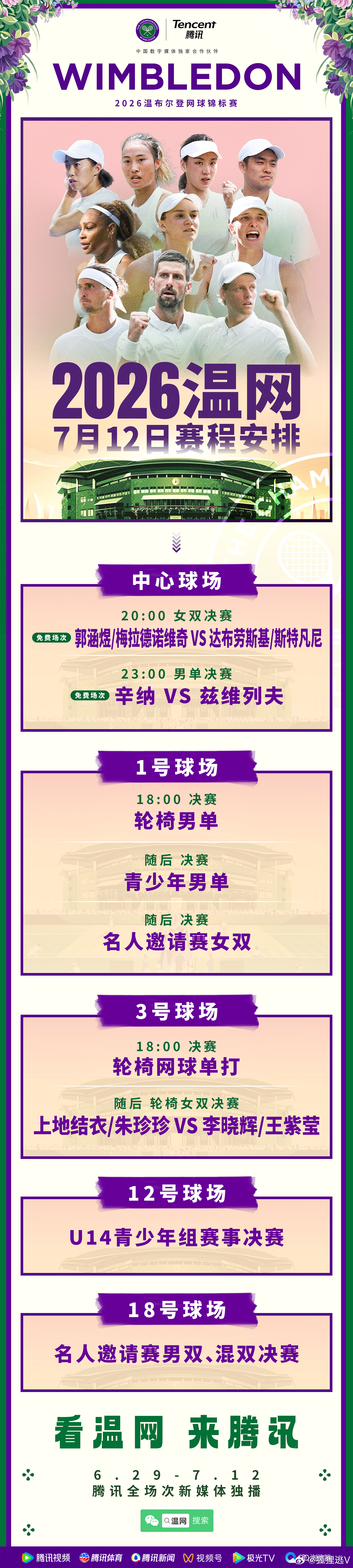 发一张长图给今晚的温网2026 男单决赛辛纳vs兹维列夫 再预热一下。中央球场两