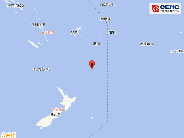 地震 新西兰克马德克群岛地区附近发生6.3级左右地震