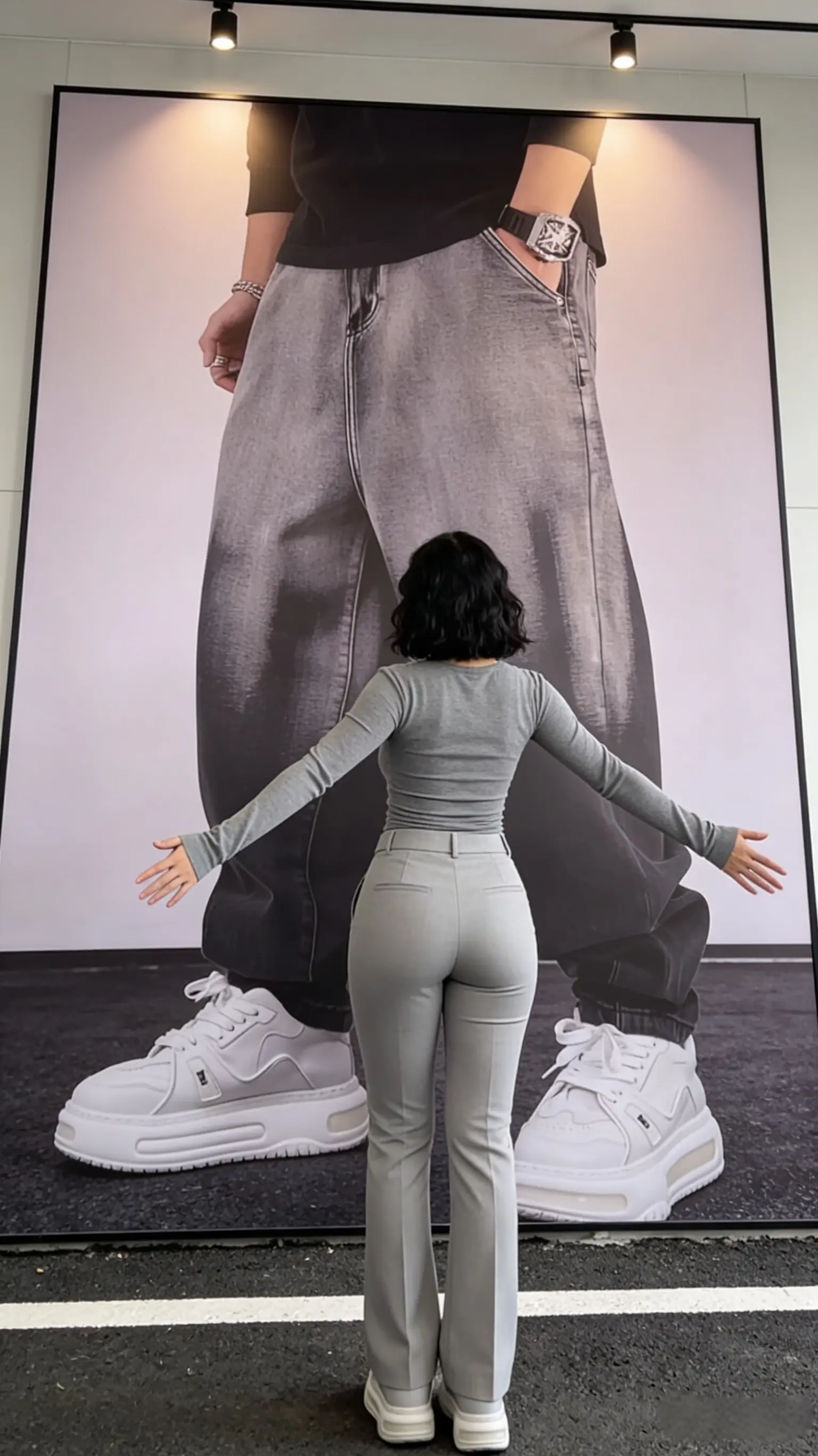 ins潮个性水洗牛仔裤男痞帅休闲哈伦裤秋季大码300斤小脚裤子百搭  ...