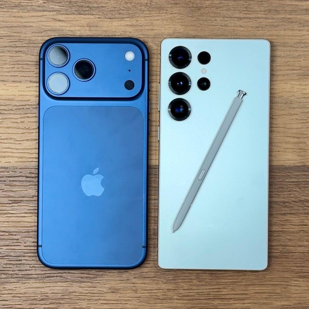 iPhone 17 Pro Max与三星S25 Ultra放在一起，iPhone