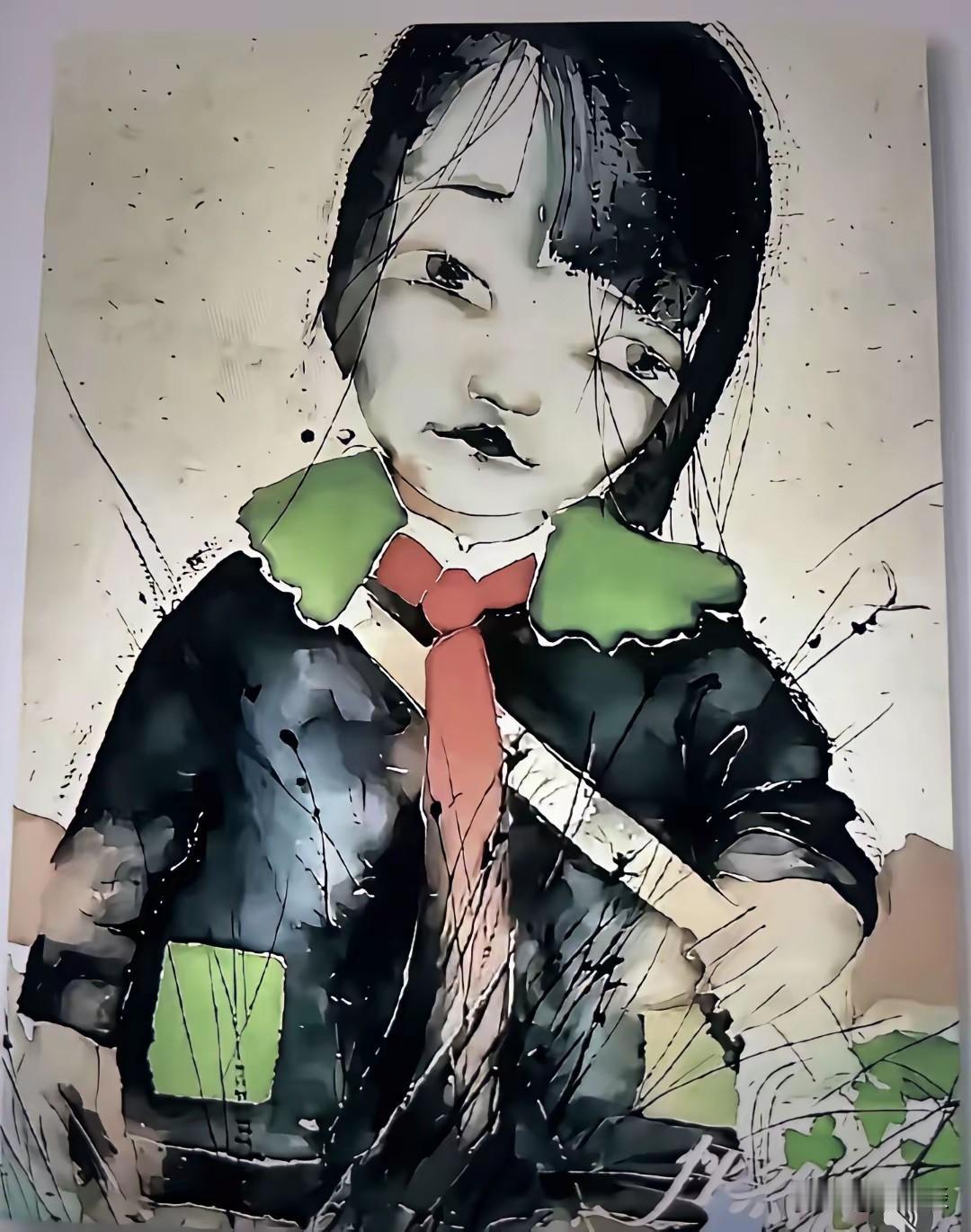 中央美院知名教授的十几年前的作品开学。这应该是抽象派作品，好像梵高的踪迹一般人是