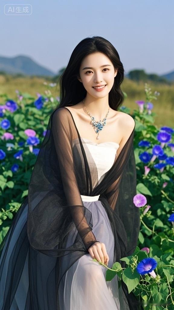 仙气飘飘的蓝花仙子，唯美梦幻的夏日时光。