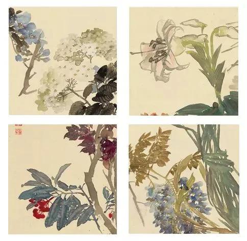 任伯年花卉小品册页欣赏:“撞”出来的花鸟，把色用绝了！
 