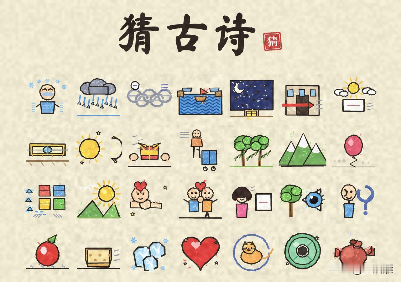 看图猜古诗！
一幅画一个字
猜一猜是哪首古诗？