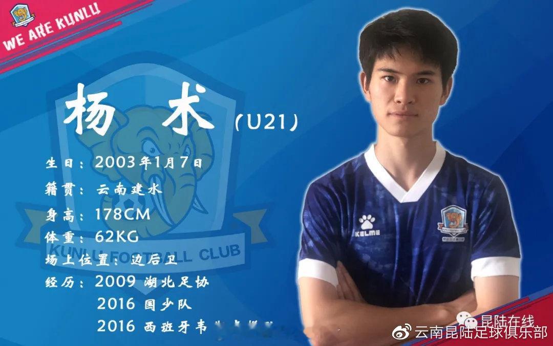 留洋今日 今天是杨术的23岁生日杨术出自湖北省足协，场上司职边后卫，2017年留