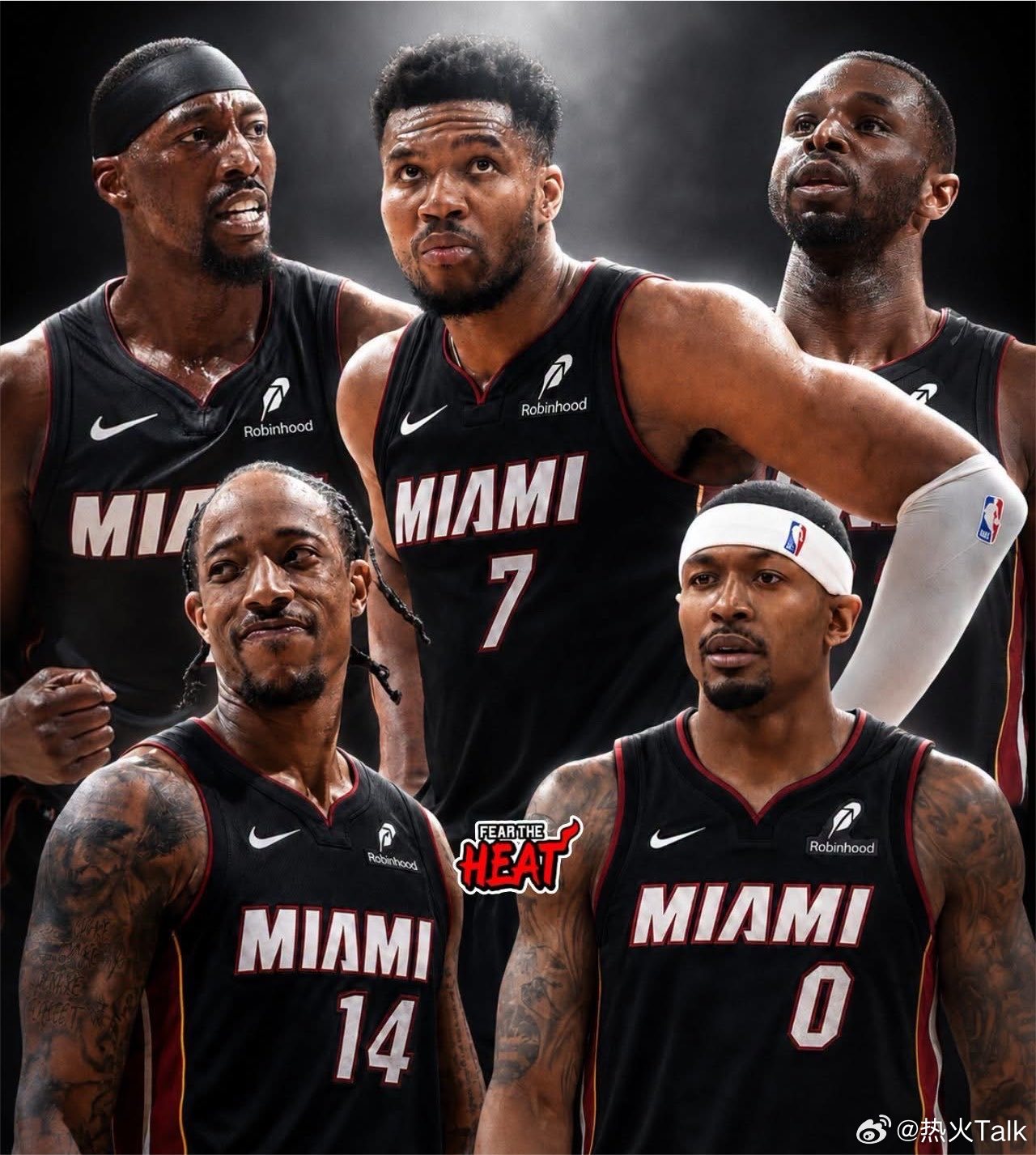 这个阵容纸面实力还是相当不错的nba迈阿密热火