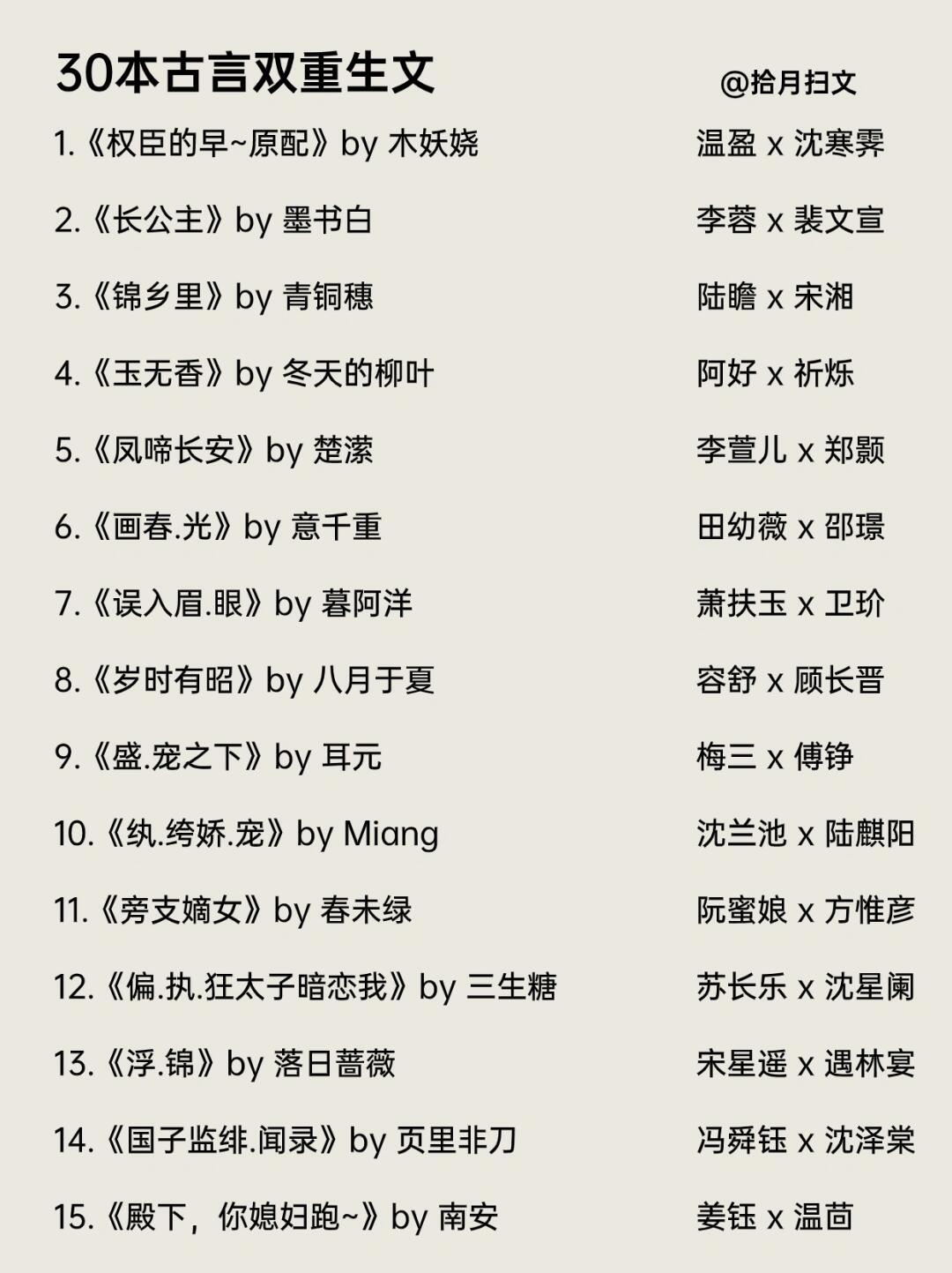 30本经典双重生文‼️两世情深复仇虐渣，爽