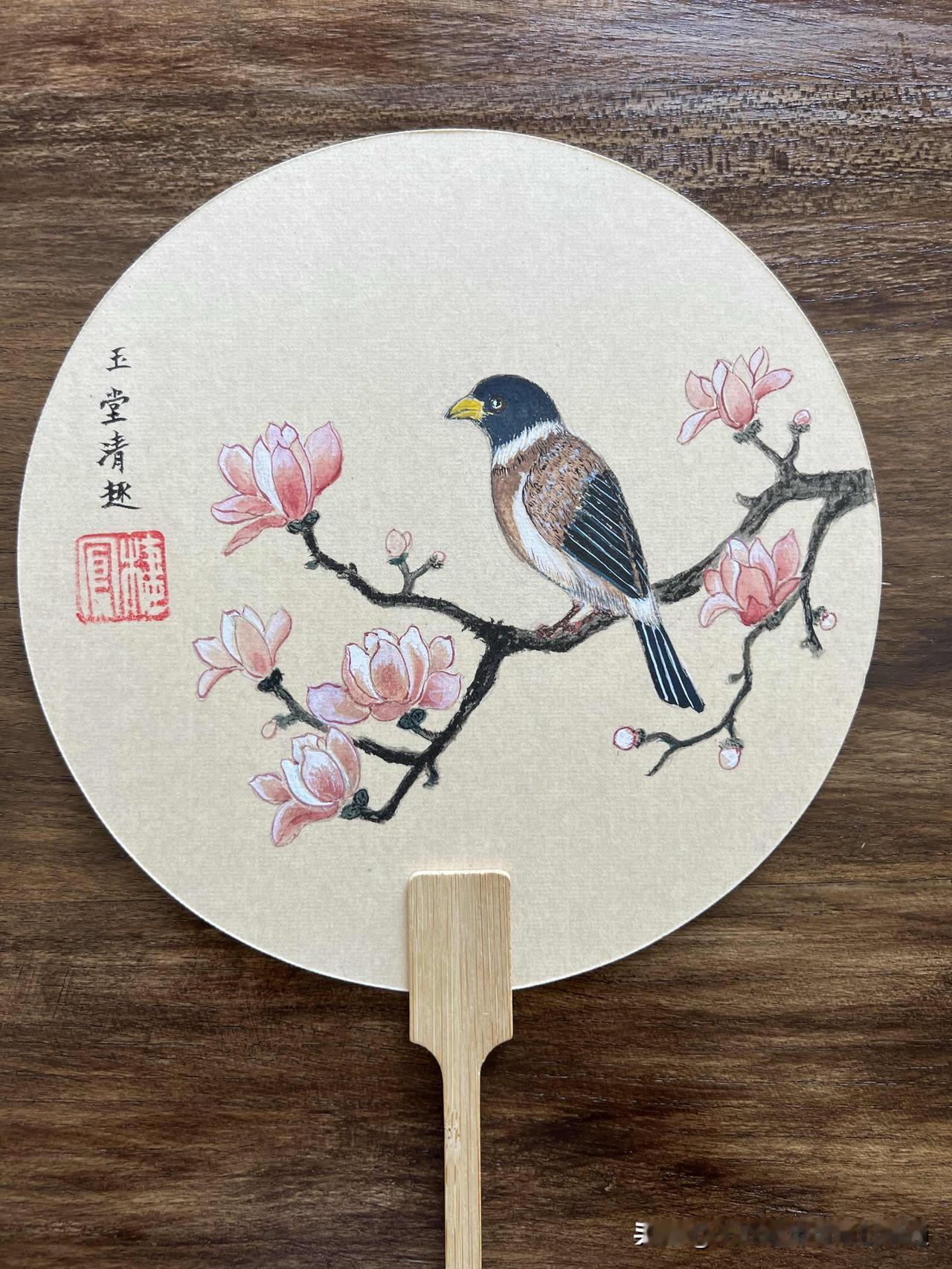 手绘玉堂清趣团扇
中式古典绘画 
手绘 
团扇图案 团扇文创绘画 
国画