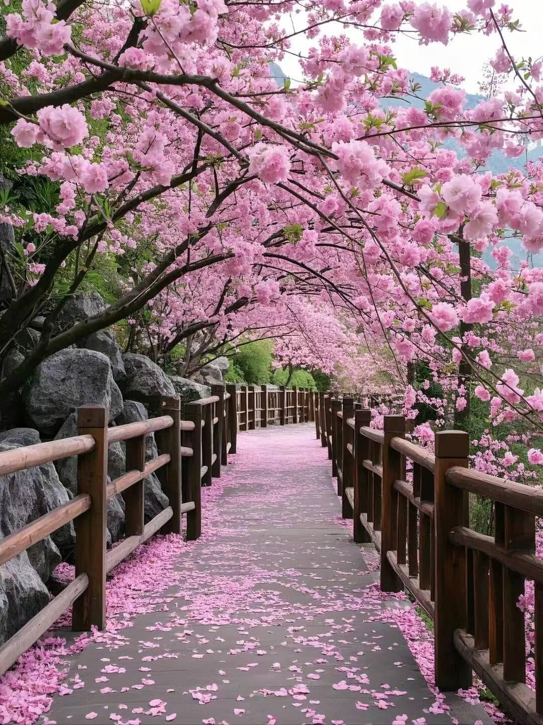 樱花一开，春天的浪漫就藏不住了。三月，北京玉渊潭公园成了樱花的海洋，千株樱花竞相