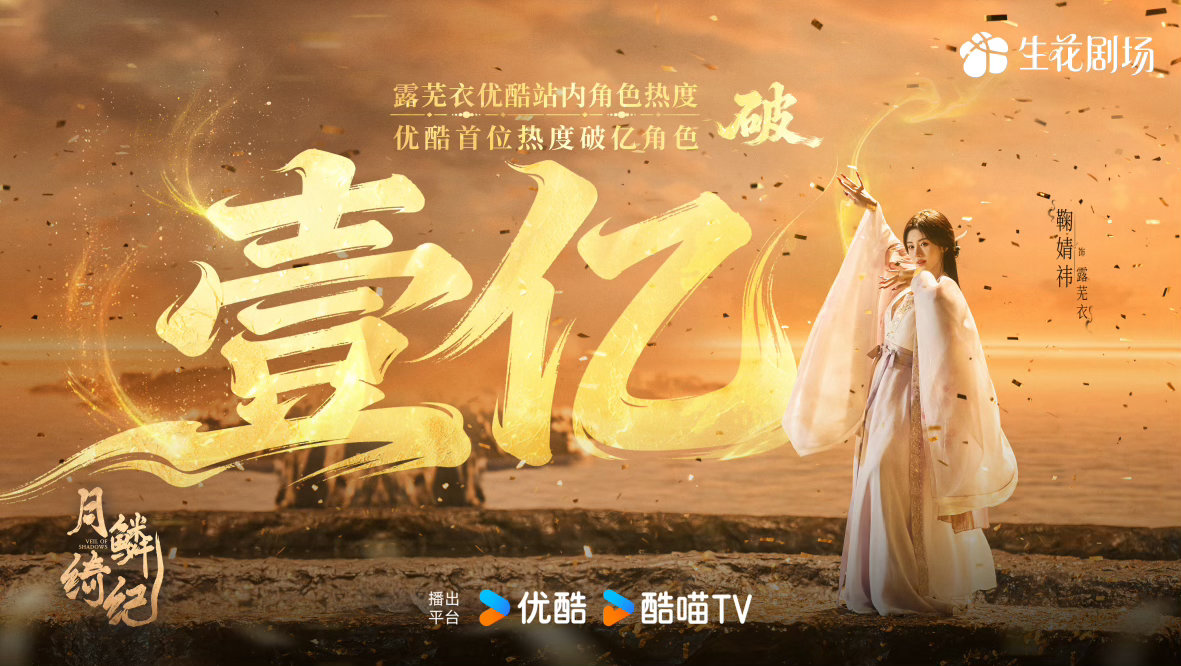 鞠婧祎露芜衣优酷站内角色热度破1亿，首位热度破亿角色！ 