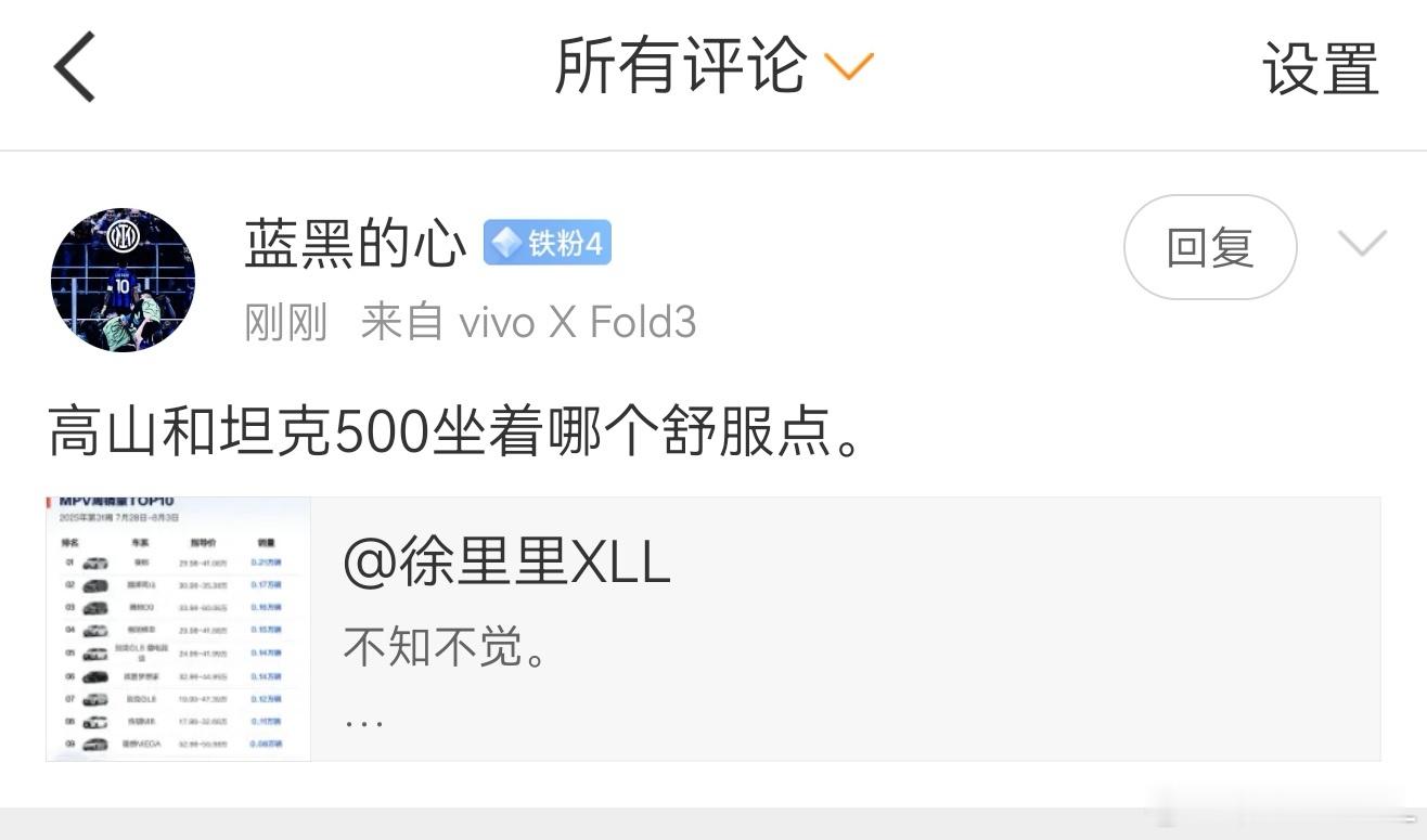 高山和坦克500在舒适度层面，我觉得不相伯仲。都很舒服，但是舒服的类型不一样。高