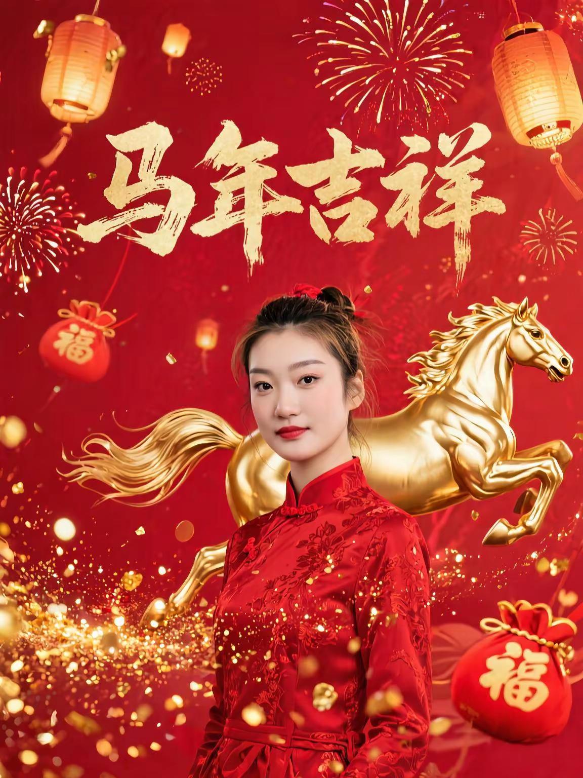 AI红金马年写真 李梦