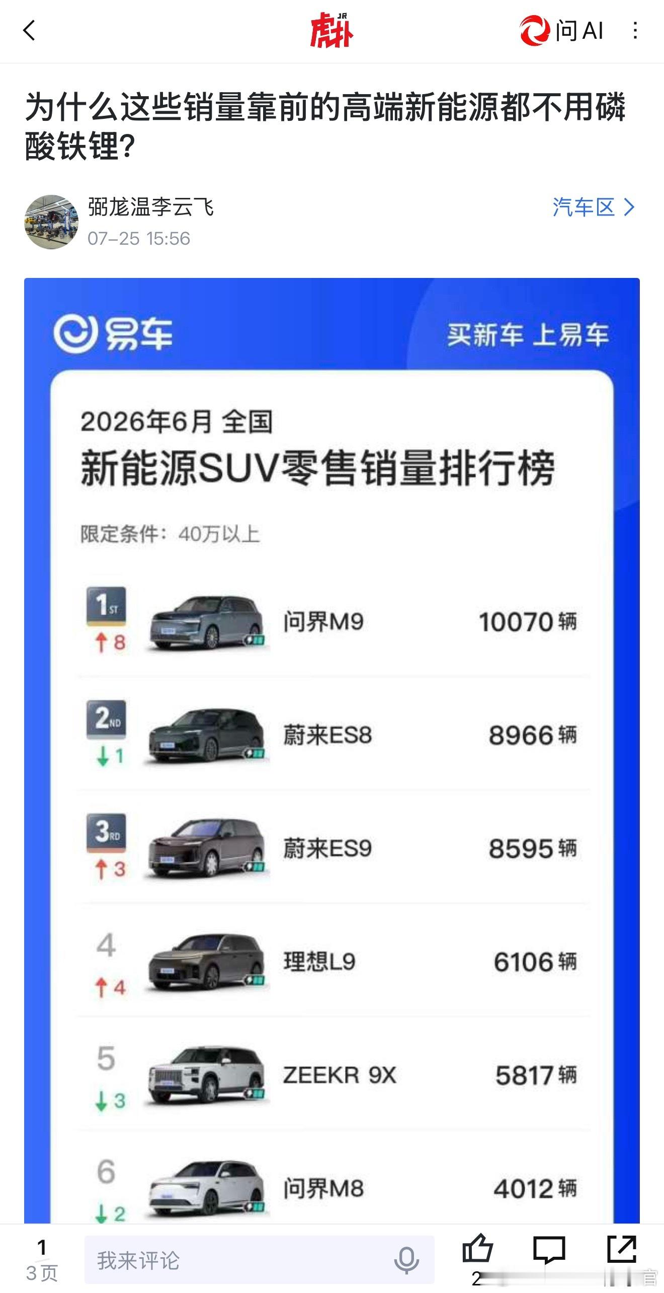 为什么高端车不用磷酸铁锂