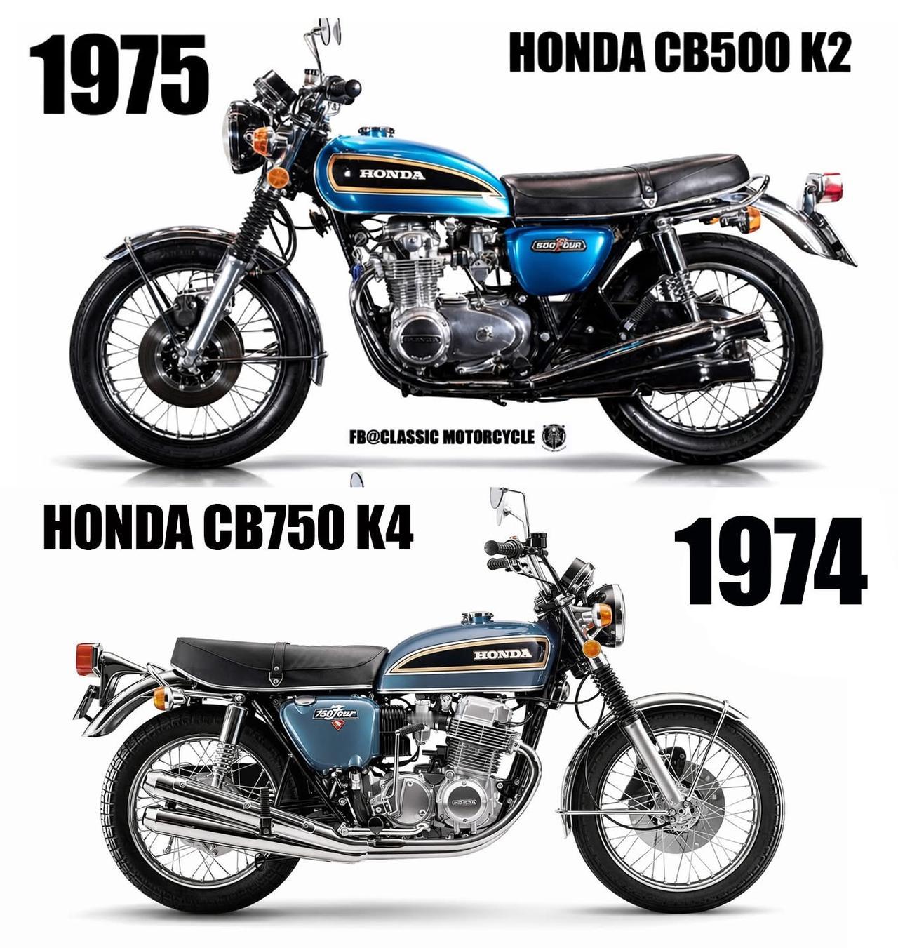 1974 本田CB750 K4
1975 本田CB500 K2
以前的本田车除了