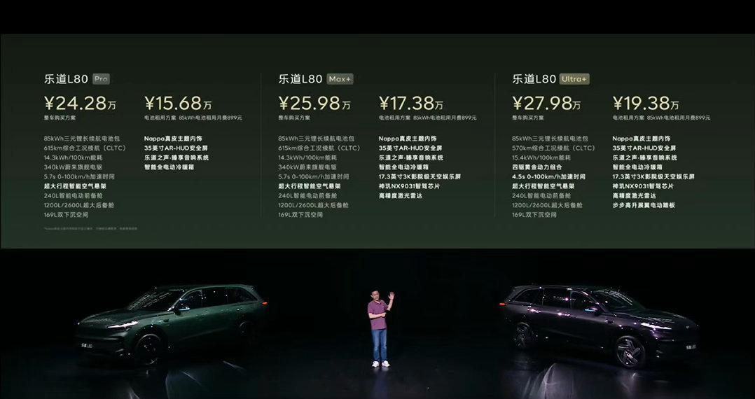 L80价格终于来了，给不给力？Pro：24.28万起，租电：15.68万起Max
