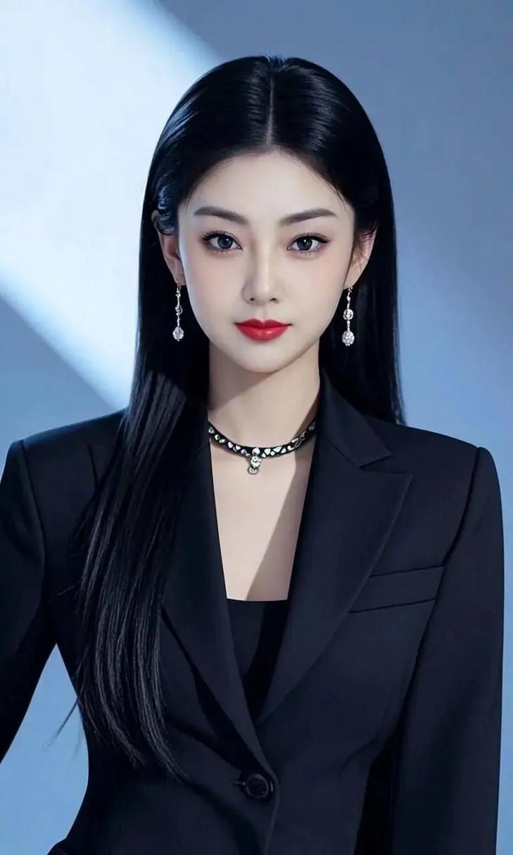 冷艳黑西装，气质女神范儿！💄✨
