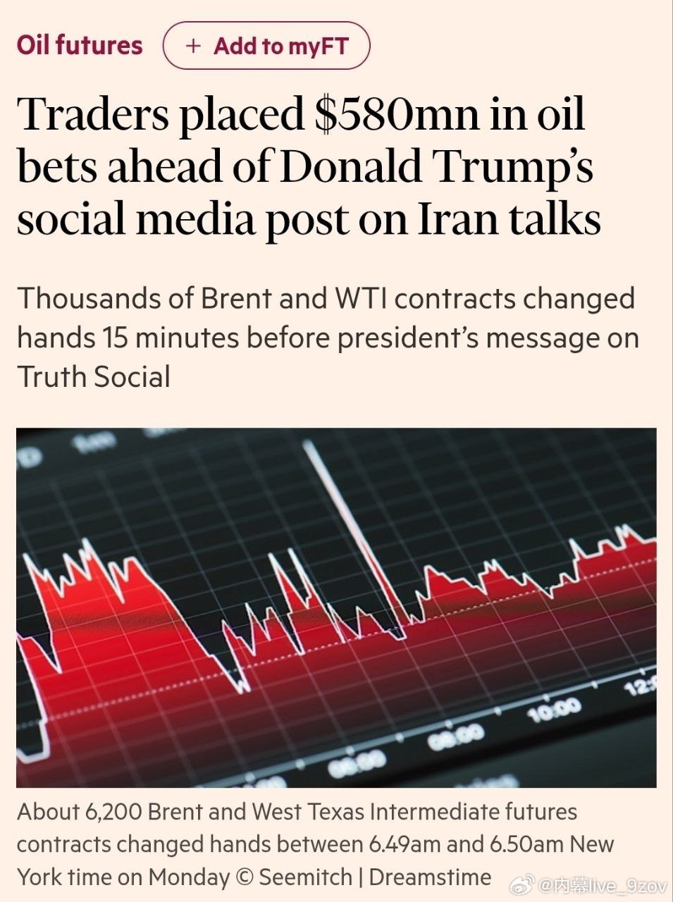 特朗普发推文称伊朗谈判 "富有成效" 约15分钟前，交易员们押注了约5.8亿英镑