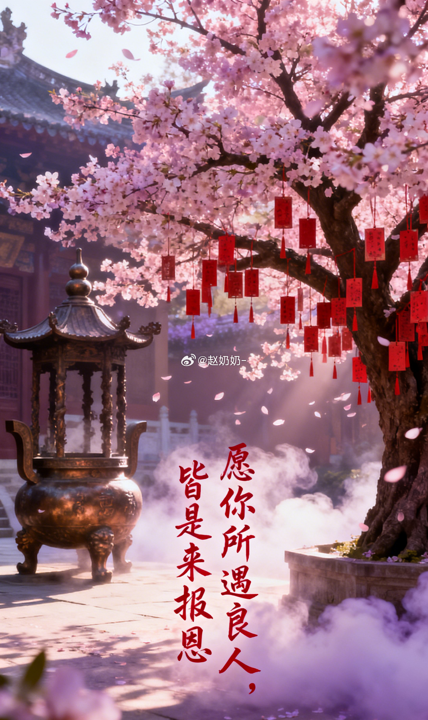佛家讲，人与人的相遇，非报恩即还债。这句祝福送给所有在红尘中跋涉的人：愿你今生所