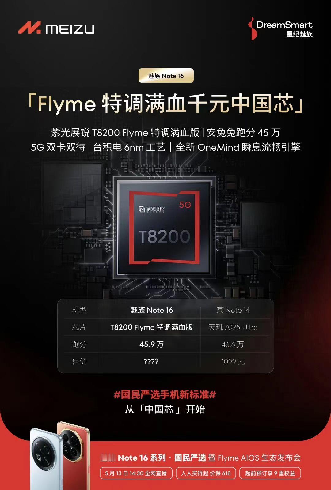 魅族可以啊！Note16用了一款国产芯片，起了个好听的名字:「Flyme 特调满