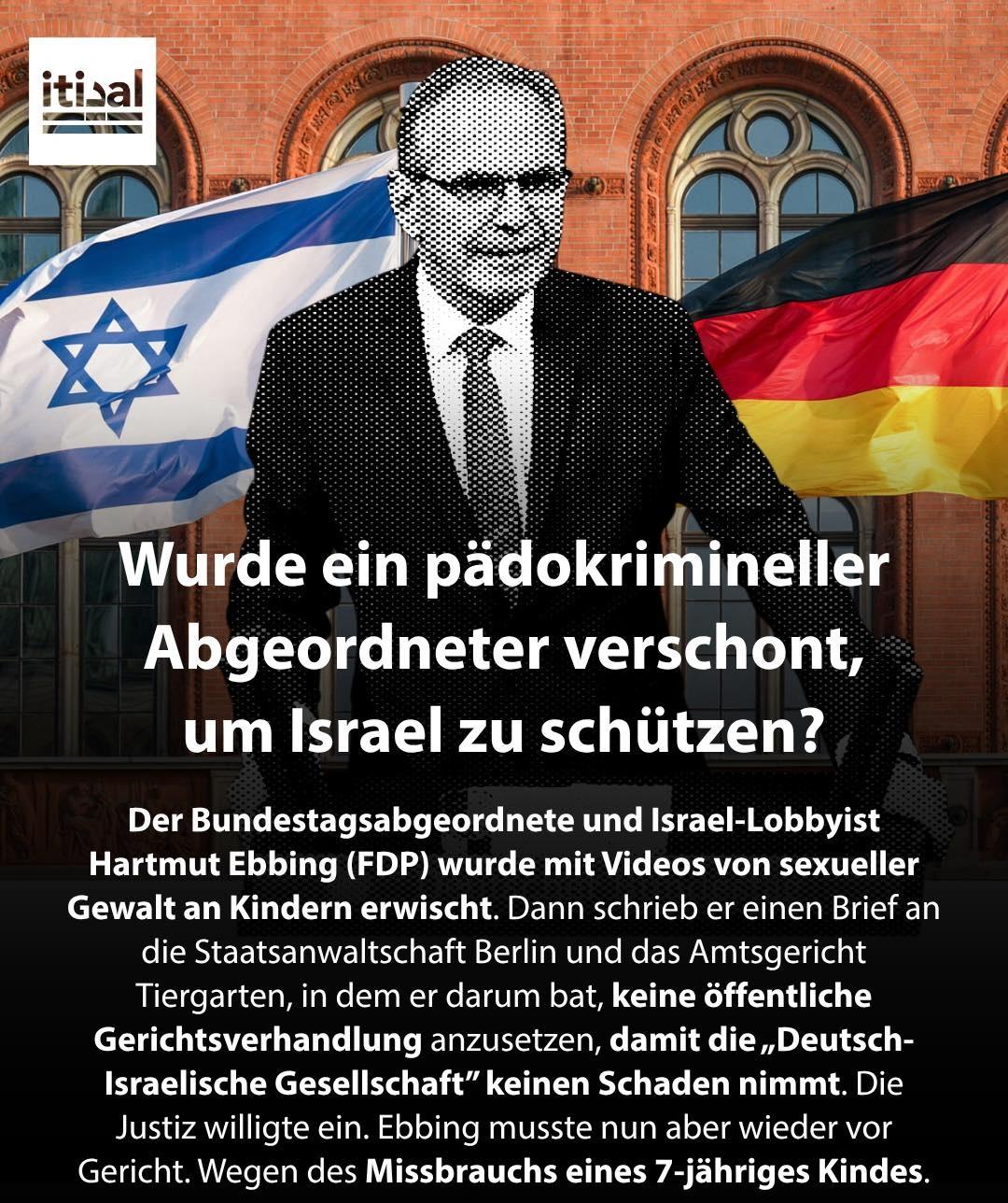 亲以色列的政治游说者、德国—以色列协会财务主管、前德国联邦议员穆特·埃宾去年因为