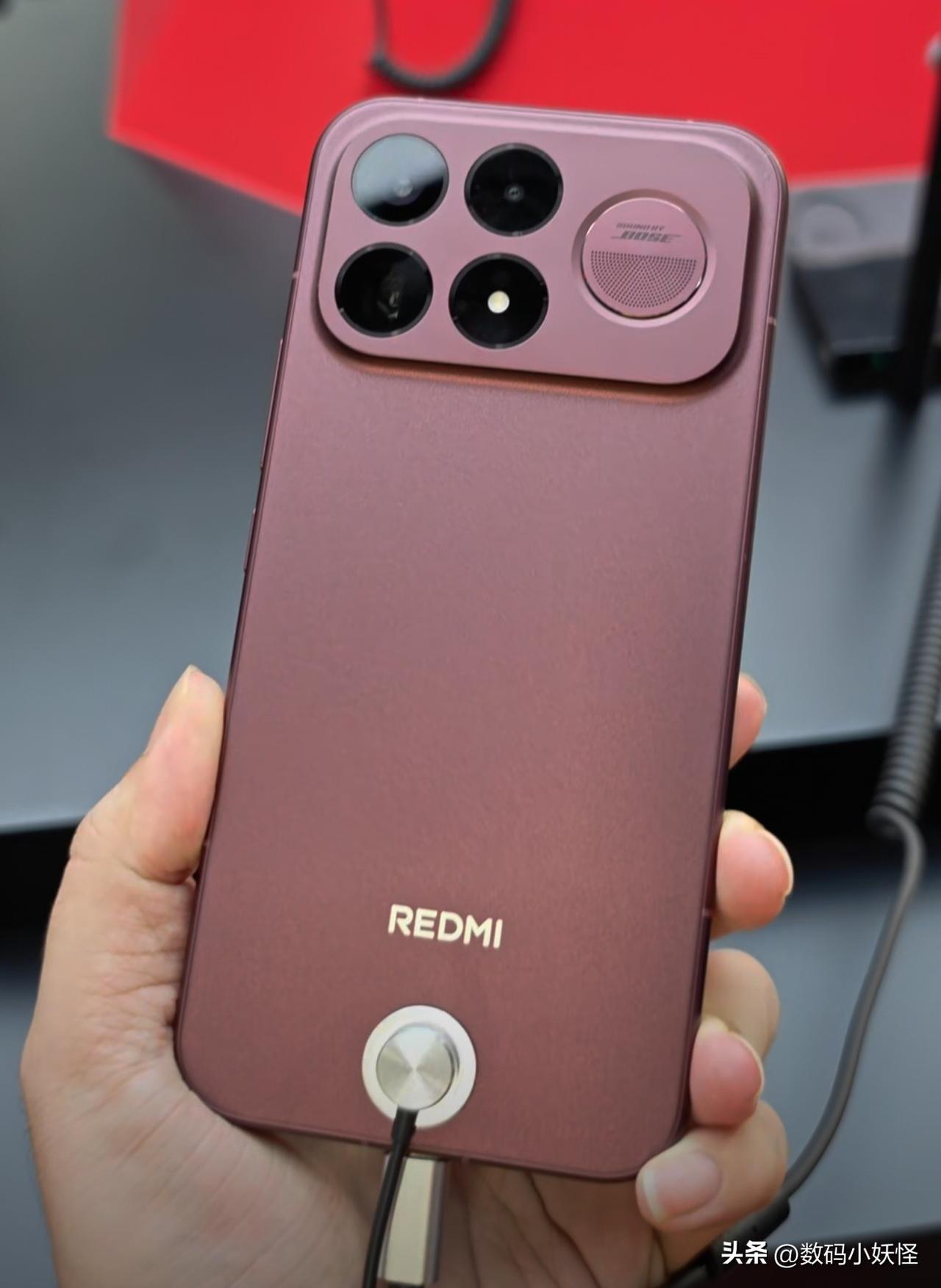 redmi K100 Pro Max真机曝光，酒红色的机身还是挺帅的，8月11号