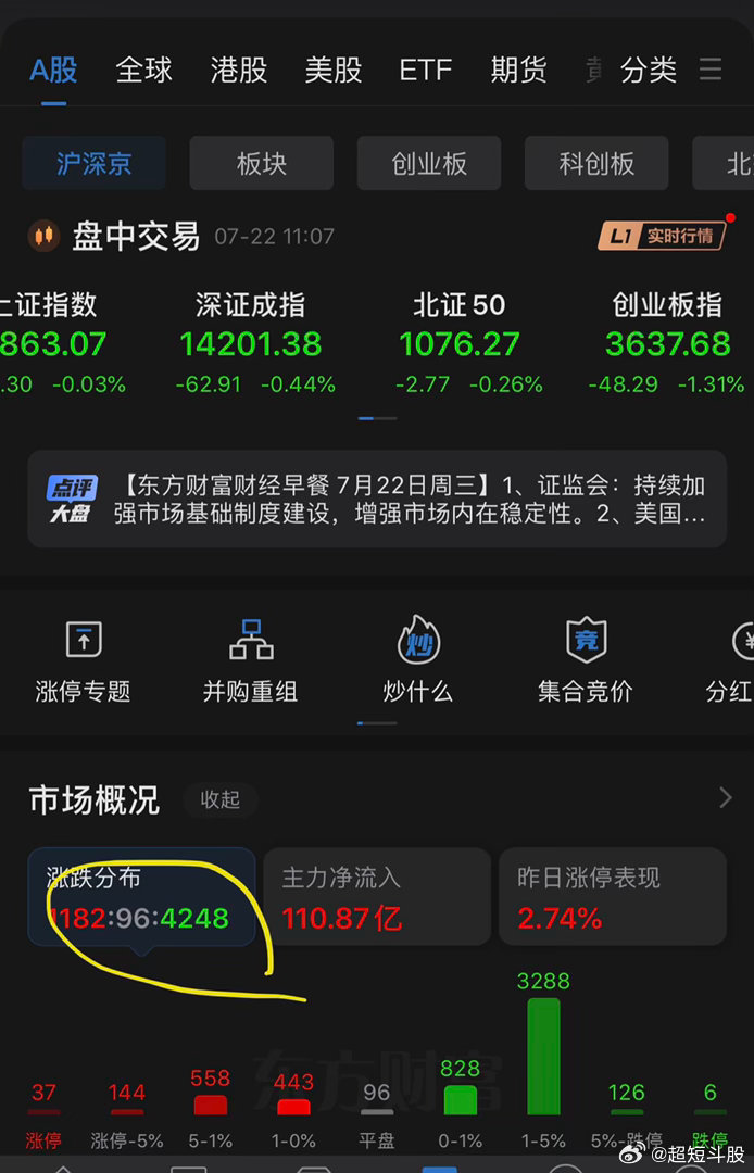 家人们，今日走势完美印证昨日预判！昨日市场暴力反弹，今日直接顺势低开。低开后短线