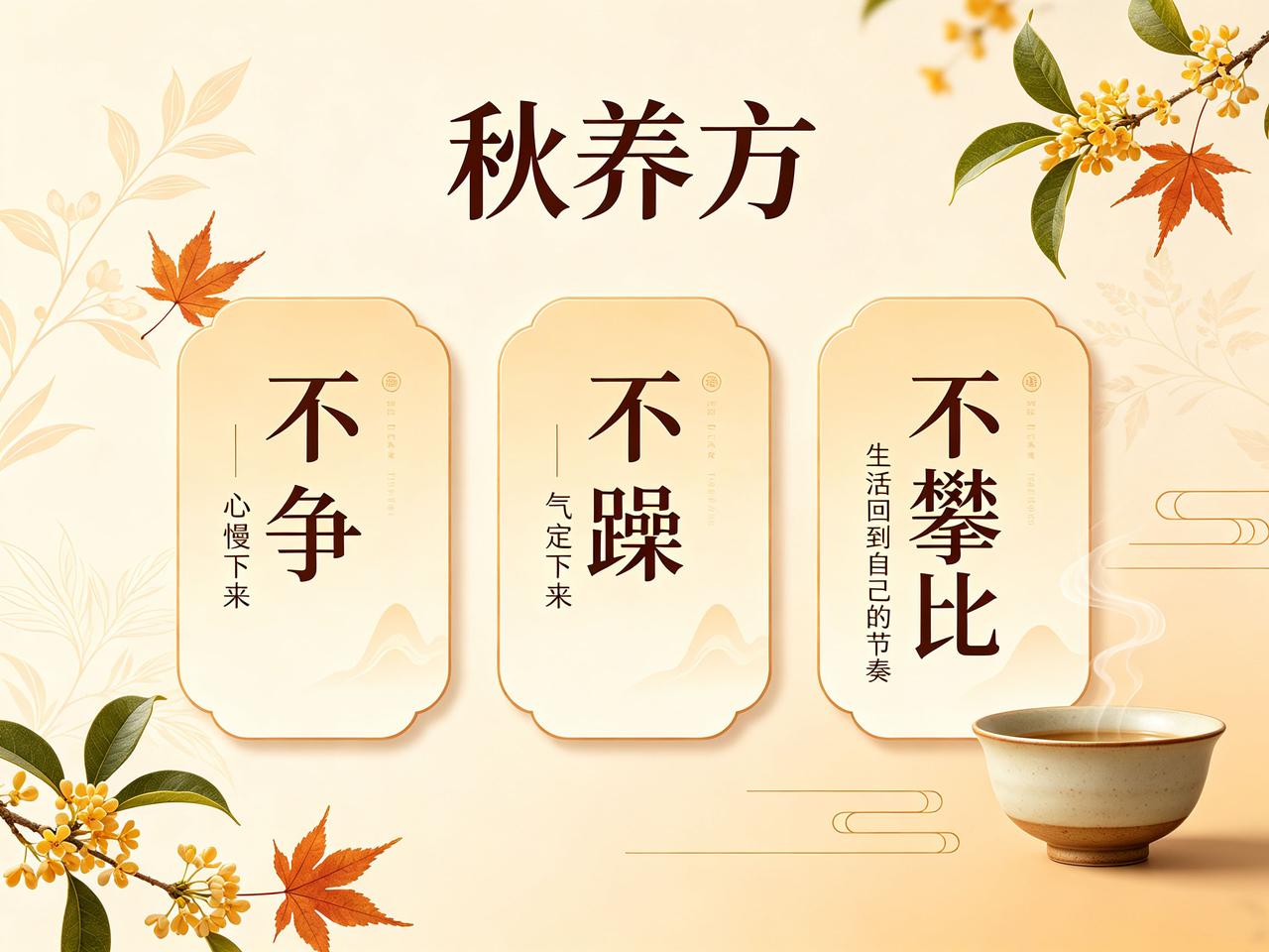 人到中年，最大的养生智慧就一个字：收。

年轻时觉得养生就是"加"——加营养、加
