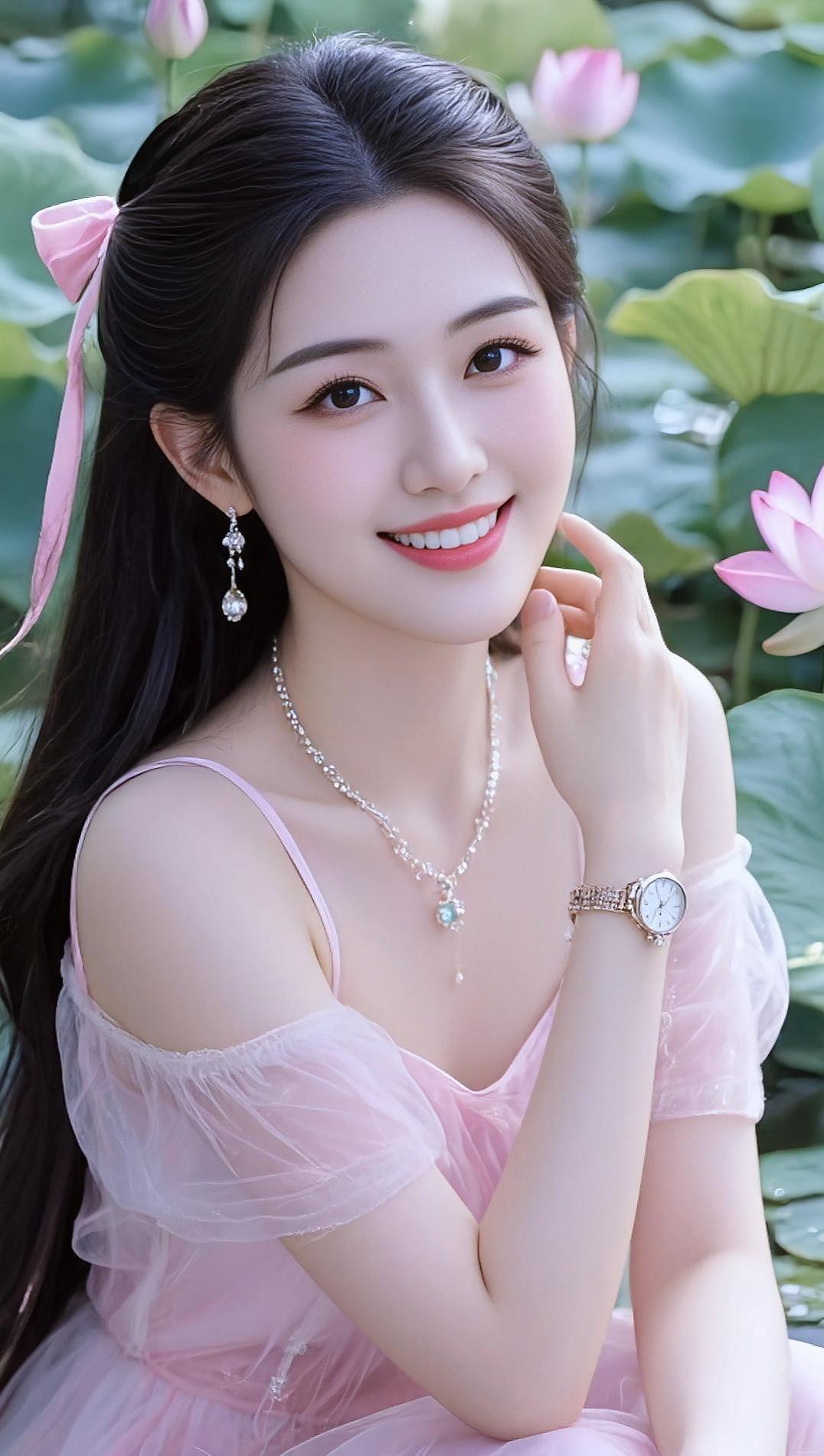 AI荷塘清新写真