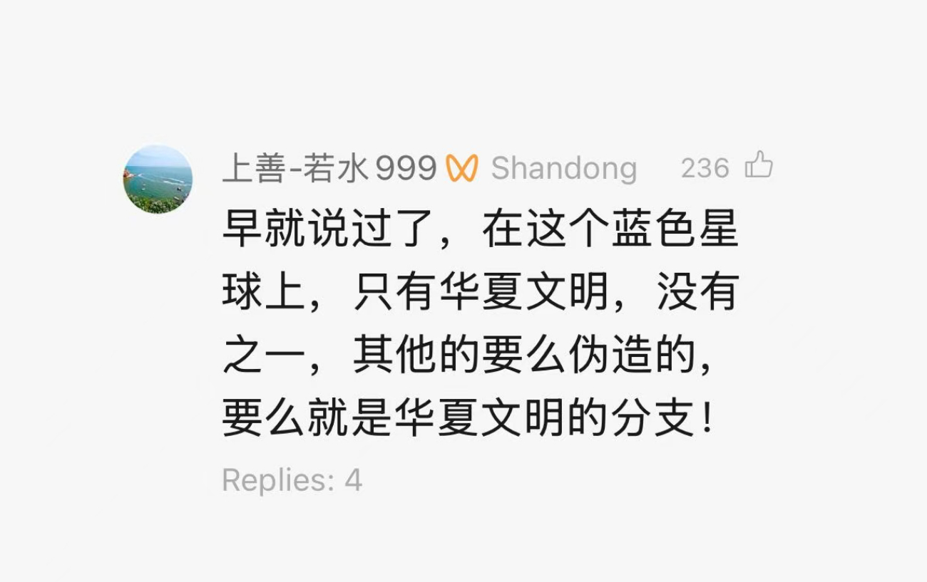 “其他的要么伪造的，要么就是华夏文明的分支!” 