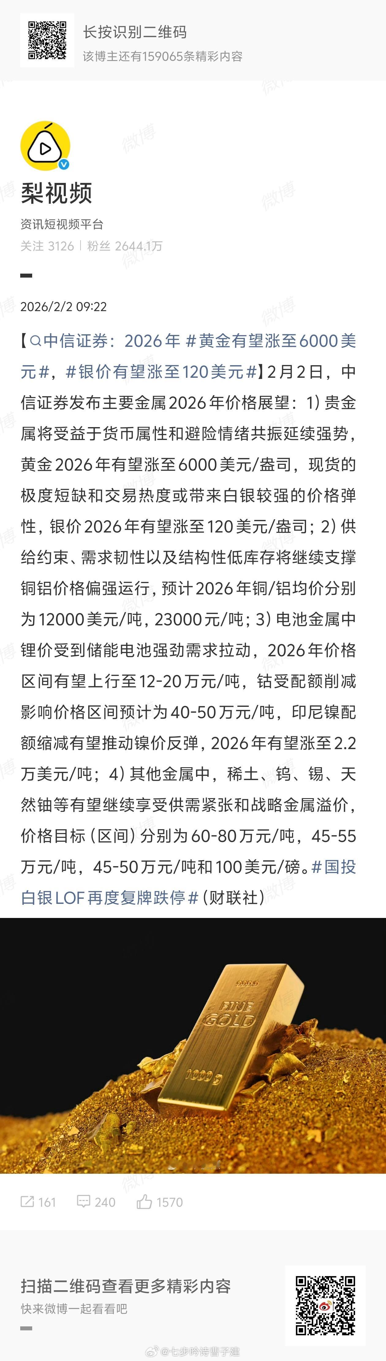 黄金有望涨至6000美元疯了吧 